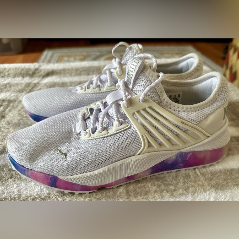 Women’s Puma Pacer Future Hazy Summer White and Purple Sneakers Shoes
